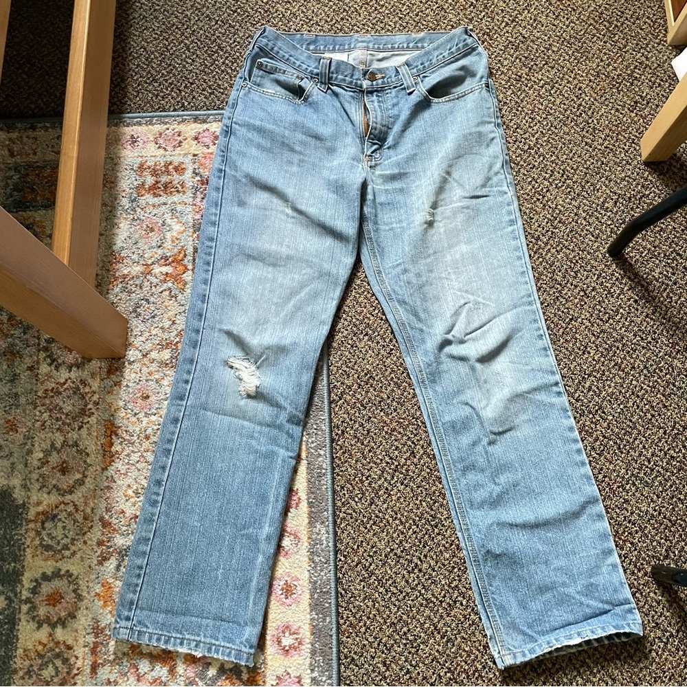 Vintage Carhartt Jeans Mens 32x30 Blue Traditional Fit Straight *Light Stains